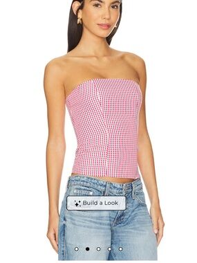 Strapless Pink Gingham Tube Camisole
